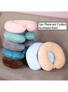 1/2 件纯色 U 型枕，办公室午睡柔软枕头，旅行汽车旅行颈部保护，旅行伴侣，提升旅行幸福感，共有 7 种颜色可供选择，颈椎护理的好选择，送给家人和爱人的最佳礼物旅行必需品度假颈枕旅行