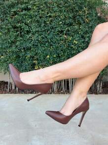 SCARPIN NAPA CAFÉ SALTO 11 CM Bico Fino