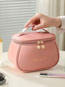 PU Leather Portable Cosmetic Bag, Multi-Function Travel Storage Bag, Lightweight Toiletries Cosmetic Bag, Cosmetic Storage Bag, Handheld Cosmetic Storage Bag, Cruise Essentials, Dormitory Essentials, Valentine's Day Gifts, Wedding Bridesmaid Gifts, Birthday Gifts, Friends And Teacher Gifts, Mom Gifts, Christmas Gifts, Halloween Gifts, Makeup Bag, Vanity, Makeup Bags, Small Makeup Bag, Cosmetic Bag, Christmas Gifts, Pouch, Clutch / Small Handbag, Makeup Organizer, Pouch, Brush Holder, Mini Pouch, Large Capacity Pouch,Gifts For Women,Christmas Gifts,Gift Ideas For Women - Multicolor - View 11