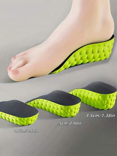1 par unisex bekväma icke-tröttande inläggssulor, högelastiska stötdämpande 3/4-inläggssulor, lämpliga för sportskor, vardagsskor, låga sneakers, höga stövlar, unisex sportskor, vardagsskor