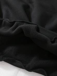 1pc Unisex Customizable Text Black Sweatshirt, Casual Autumn Themed Personalized Style, Suitable For Autumn And Leisure Occasions - Black - View 7