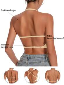 Women's Seamless Backless Bra Backless Strapless Underwear Summer Bra,Bra For Wedding Dress,  Bridallingerie Three Types Of Straps, Seamless And Breathable, Adjustable Shoulder Straps, Thin Bra, Comfortable And Breathable, Suitable For Weddings, Formal Dresses, Camisole Skirts, Ideal For A/B Cup