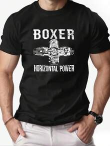 [Box-Print-Shirt] Herren-Shirt Casual Sommer, Baumwolle Rundhals Kurzarm mit einzigartigem Box-Print Design, Regular Fit für Erwachsene, Sportbekleidung| Hemd mit geometrischem Druck| Baumwoll--Shirt - Schwarz - Übersicht 12