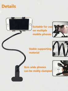1pc 360° Rotatable Slouchy Phone Holder, Adjustable Angle Stand For Bedside And Desk, Suitable For Phones Under 200g - 彩色 - 查看 7