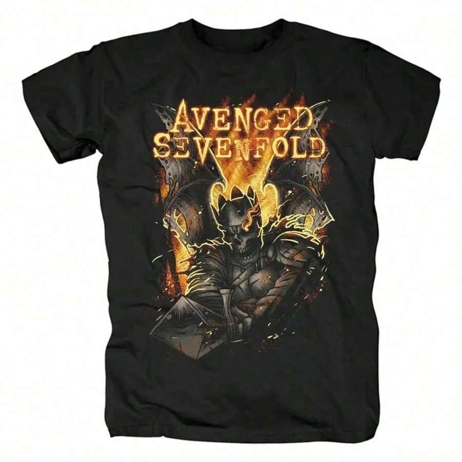 Refreshing SummerMen Harajuku Metalcore Avenged Sevenfolds Rock T Shirt Hip Hop Streetwear T Shirt Heavy Metal Plus Size T Shirt Women - màu đen - Xem 1