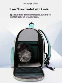 PETSIN Fashionable Breathable Cat Backpack, Oxford Cloth Multi-Function Foldable Large Capacity Outdoor Pet Carrier