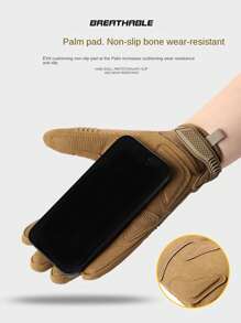 1 Pair Outdoor Sports Full Finger Gloves, Suitable For All Seasons, Hiking, Climbing, Motorcycle Riding, Anti-Slip & Durable, Touchscreen Compatible Men's Gloves