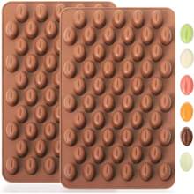 Mini Coffee Bean Molds, 55 Cavities Silicone Chocolate Mold With Coffee Bean Shape, Mini Silicone Mold For Homemade Sugar Free Chocolate Chips/Snacks/Cake Decor - Multicolor - View 1