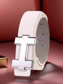 时尚休闲腰带，配银色光滑H型扣，设计师奢华高品质，合身，完美适用于工作服、万圣节、休闲、商务、街头、波西米亚风、西部风、户外等场合，是送给男士、丈夫、男友、父亲、爸爸的圣诞礼物。 - 多色 - 查看 2