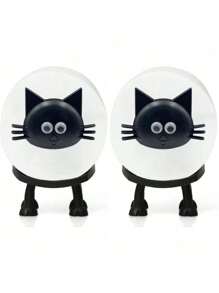 3 件可爱猫咪形状纸巾架，桌面装饰，可爱动物卫生纸塔架，设计有趣，独立式小猫纸巾架，最多可容纳 3 卷，时尚浴室配件，送给猫爱好者的完美礼物，家居装饰，浴室装饰