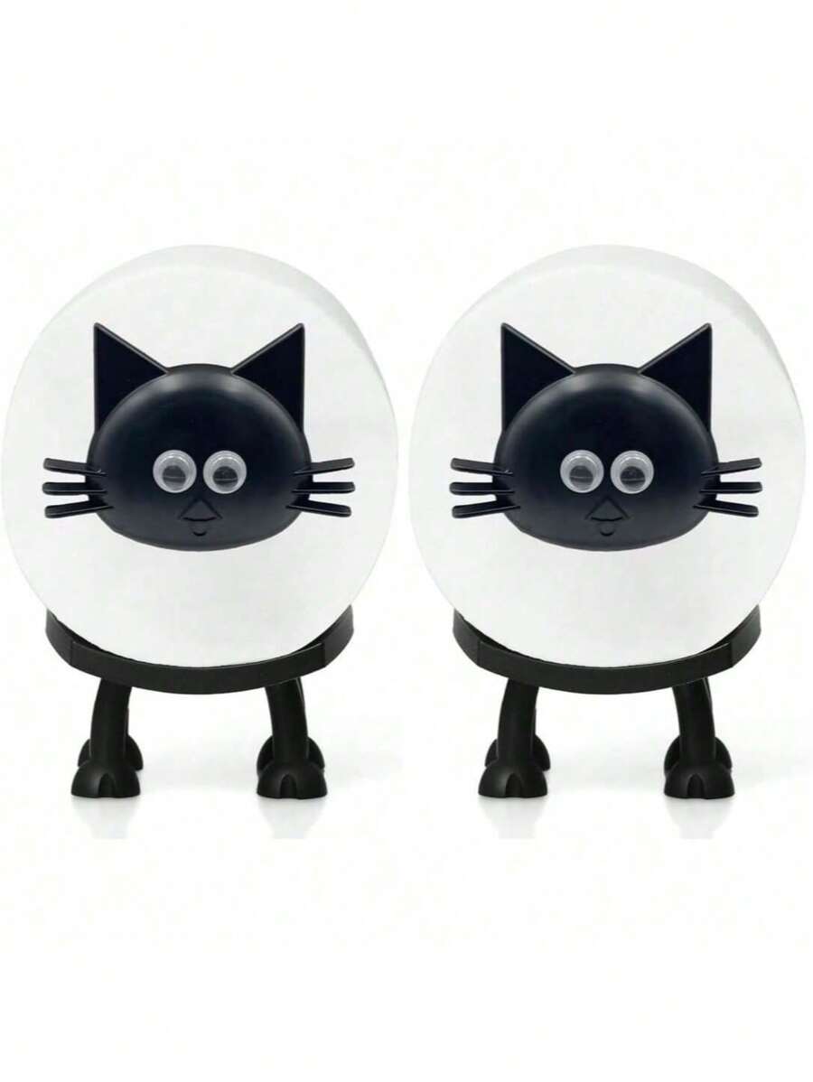 3 件可爱猫咪形状纸巾架，桌面装饰，可爱动物卫生纸塔架，设计有趣，独立式小猫纸巾架，最多可容纳 3 卷，时尚浴室配件，送给猫爱好者的完美礼物，家居装饰，浴室装饰