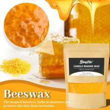 Blingfun 0.25/1Lb/2Lb 大豆蜡、白蜂蜡、黄蜂蜡、蜡烛制作蜡、柔软颗粒、无有害添加剂，适合制作香薰蜡烛和家居装饰氛围蜡工艺品。