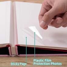 Self-Adhesive Photo Album With Pen, 40 Pages Scrapbook Album With Sticky Page, Linen Cover DIY Photo Album For 3x5, 4x6, 5X7, 6x8, And 8x10 Inch Photos, Large Photo Book For Wedding, Birthday, Christmas, Anniversary, School, Gift For Family, Friends