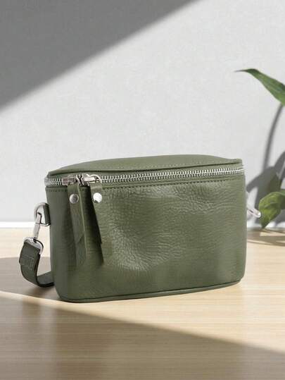 Women's Waist Bag, 100% Genuine Leather Fashionable Multifunctional Waist Bag Made In Italy, Detachable And Adjustable Strap, Minimalist And Stylish Design, Can Be Used As Waist Bag, Crossbody Bag Or Shoulder Bag, Suitable For Daily, Commuting Or Travel Use.