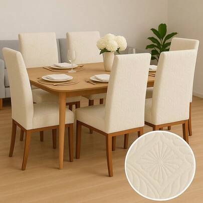 Capa para Cadeira Malha Premium Martelada Ajustável Anti Gato – Proteção e Elegância para Sala de Jantar