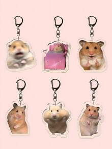 A Brand New Acrylic Creative Mim Fun And Cute Hamster Animal Theme Keychain Hanging Decoration, Including Hamster, Sweet Potato Hamster, Bag Accessories, Schoolbag Accessories, And Wallet Hanging Decoration. It Is Very Suitable For Boyfriends, Girlfriends, Family Members, Doctors, Nurses, Party Gifts, Mobile Phone Decoration, Etc. - Multicolor - View 8