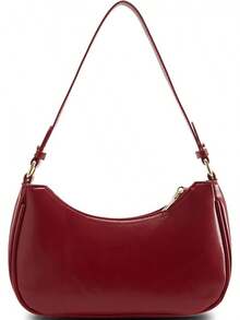 Shoulder Bag For Women Y2K  Hobo Handbags Purse Vegan Leather Clutch Handbag With 2 Adjustable Removable Straps - 紅色 - 查看 1