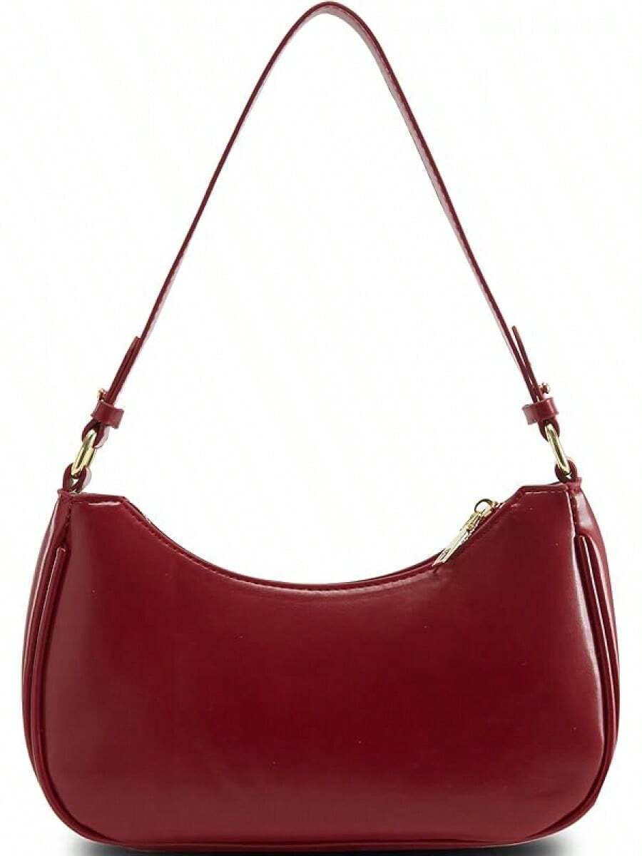 Shoulder Bag For Women Y2K Hobo Handbags Purse Vegan Leather Clutch Handbag With 2 Adjustable Removable Straps - 紅色 - 查看 1
