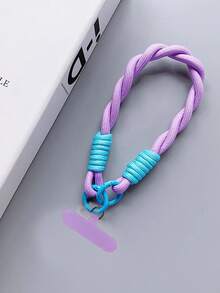 1pc Solid Color Braided Rope Twisted Chain Pendant Keychain Wrist Strap, DIY Handmade Lanyard For Camera, Free Phone Charm Gifts For Mother, Family, Friends, Birthday, Holiday Phone Chain - Multicolor - View 11