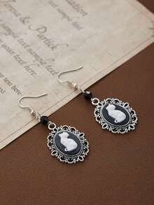 1 件复古哥特式宫廷风格肖像吊坠耳环，女士派对耳环 - 耳環 - 查看 12