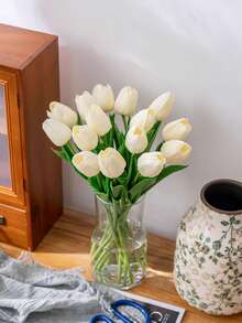 1/5/10/20 قطعة من الزهور الاصطناعية الفاخرة الرومانسية، باقات من الزهور البلاستيكية الحقيقية الملمس من الزنبق الحريري، زهور اصطناعية لحفلات الزفاف والمنزل والفندق والحفلات وهدايا رأس السنة، ترتيبات زهور محمولة باليد لعيد الحب والزفاف والمنزل والغرفة والصالة والديكور والباقة العروس والحديقة الخارجية