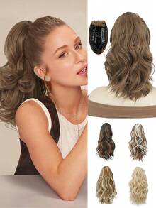 Ponytail Extension - Clip In Ponytail Hair Extensions, Curly Wavy Pony Tails Hair Extensions, Synthetic Claw Clip Ponytail Extension For Women ﻿ - Multicolor - View 1