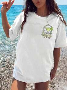 Camiseta Retro de Margarita de  para el 5 de Mayo, Divertida Camiseta de Fiesta Mexicana, Camiseta de Verano para Mujer con Estampado de Margarita para las Vacaciones de Primavera - Blanco - Ver 3