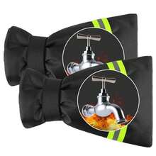 Cubierta de grifo exterior de 2 piezas, cubierta de grifo exterior gruesa, cubierta de grifo exterior aislada, impermeable, protege de la congelación y explosión - Negro - Ver 1