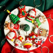 1 szt./3 szt./5 szt./10 szt. Brelok do kluczy z motywem świątecznym, zawieszka ozdobna z motywem Świętego Mikołaja/Bałwana/Choinki, kreatywny brelok do kluczy z miękkiej gumy PVC, spersonalizowana dekoracja na święta, drobne prezenty, dostawa prezentów na imprezę, nagrody dla studentów, prezenty firmowe