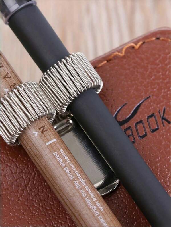 1pc Stainless Steel Spring Pen Holder With Pocket Clip - Adjustable, Sturdy Grip, Suitable For Doctors And Nurses - Great For Diaries, Notebooks And Office Use