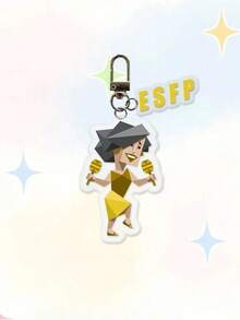 MBTI钥匙扣，MBTI 16个性化亚克力钥匙扣，背包挂绳配件，卡通人物礼物，可爱钥匙扣 - 彩色 - 查看 5