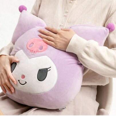  MINISO Kuromi Series Elastic Super Soft Upgraded Version Little Devil Shaped Pillow - Soft And Skin - Friendly Material, Cute Cartoon Image(1 PC)
