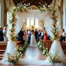 1 pieza Tela blanca transparente elegante - Material suave y transparente, adecuado para decoración de arco de boda, eventos románticos, Halloween y Navidad (50m/30m/16m) - Lavar a mano solamente, tela de unicolor con acabado fino, textura suave, mano de obra exquisita, decoración para fiestas: regalo para despedida de soltera - Blanco - Ver 9