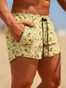 GINGTTO Men Slim Fit Swim Shorts Swim Trunks 7 Inch Quick Dry Men Bathing Suits With Mesh Lining,Hawaiian - Multicolor - View 4