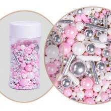 75g/2.6oz Faux Golden Sugar Beads, Baking Cake Decorations, Assorted Shapes & Sizes, Suitable For Cakes, Candies, Cupcakes, Ice Creams, Cookies, Suitable For Festive Celebrations, Birthday Party Cakes,Christma,Back To School