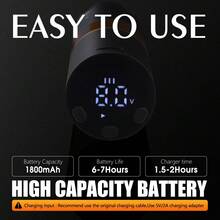 1 Stück T-Rex CORE kabellose Tattoo-Maschine Stift mit rotierendem Antrieb, Akku-Betrieb mit tragbarer 1800mAh Stromversorgung und LED-Digitalanzeige