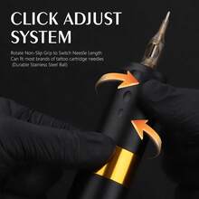 1 Stück T-Rex CORE kabellose Tattoo-Maschine Stift mit rotierendem Antrieb, Akku-Betrieb mit tragbarer 1800mAh Stromversorgung und LED-Digitalanzeige