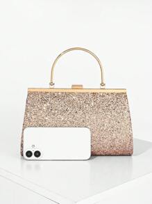 闪粉手提包，迷人优雅，精致低调奢华，闪粉闪耀奢华晚宴包，手拿包，女士水钻手拿包，适合派对女孩、女士、新娘。派对、婚礼、舞会、晚宴/宴会的完美之选，搭配婚纱、女士礼服、舞会礼服、生日礼服的完美之选。 - 香檳色 - 查看 6