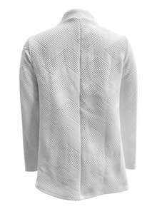 Plus Size Solid Color Mid-Length Slightly Loose Women Office Wear Daily Commute Casual Double-Breasted Blazer Jacket Spring White - White - View 7