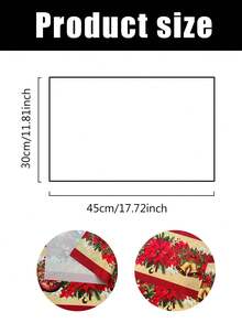 1/2/4pcs Christmas Theme Placemats, Christmas Wreath Placemats With Red Floral, Bell, Christmas Ball Patterns, Polyester Placemats, 30x45CM, Suitable For Christmas Holiday Table Decor, Christmas Party Supplies - Multicolor - View 9