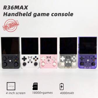 R36MAX Handheld Game Console, Original Chip With Built-In 18000+Games, 4-Inch Screen With 4000mAh Battery, Retro Game Console, Available In Multiple Colors, Selected Gifts
