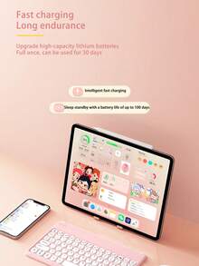 AKKHOO 10-Inch Ultra-Thin Rechargeable Silent Wireless Keyboard, Compatible With IPad, Computer, Phone, Tablet