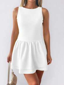 Women's Solid Color Bodycon Backless Christmas Dress