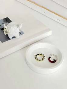 1个创意苏格兰高地牛首饰碟，创意可爱奶牛收纳架，可爱别致的设计，桌面必备，现代抽象艺术树脂雕塑，适用于家居装饰、房间装饰、客厅餐桌装饰、餐桌办公桌摆件，现代家居装饰，适合客厅和卧室，中心装饰品，母亲节礼物，毕业礼物，婚礼装饰 - 彩色 - 查看 5