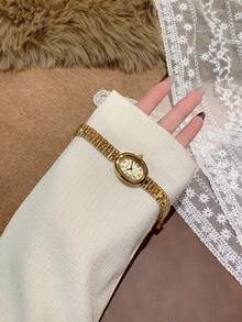 SUNLIFEX NEW Women's Minimalist Oval Bracelet Style Gold /Silver Roman Numerals Elegant Business Quartz Wrist Watch, Versatile For Daily Watches Party Daily Wear Gift For Women Valentine's Day Gift - one-size - View 6