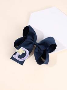 1 pezzo Fermaglio per capelli a fiocco con lettera da A a Z, Molletta per capelli a farfalla di moda, Accessorio per capelli grande e rialzato, Regalo per ragazze e adolescenti - Blu Navy - Visualizzare 10