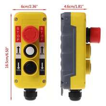 Panel de control de botón de doble acción de grúa de 1 pieza con imanes, se puede utilizar para el control trasero del vehículo, control de grúa, etc. Simple y práctico. - Amarillo - Ver 2