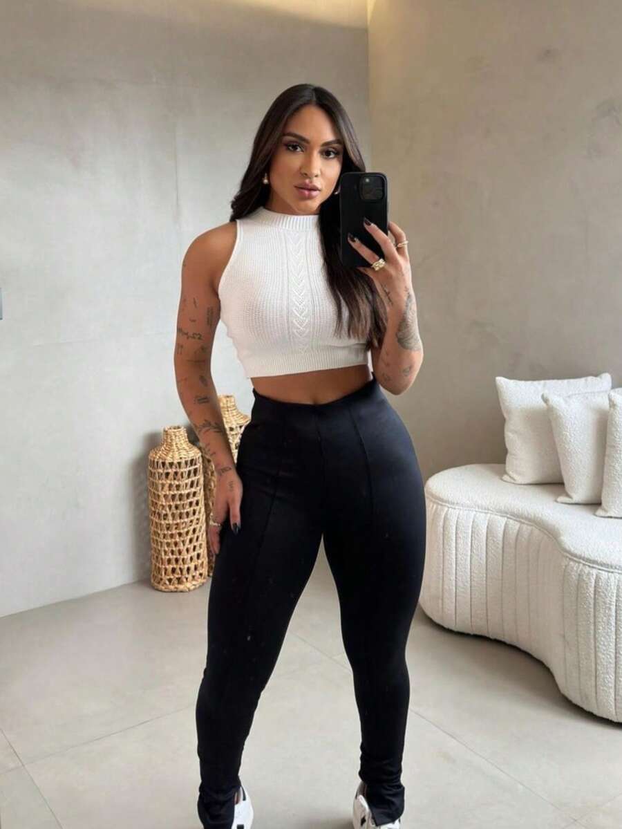 Women's Pants, Zarah Pants, Beautiful And Super Modern, Comfortable And Stylish, The Perfect Pants For Any Occasion Simple Elegant Casual Fabric Split Asymmetrical - Rửa tối - Xem 1