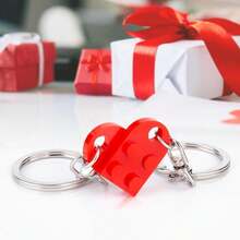 1 Pair Couples Matching Stuff Gifts - Red Heart Keychain, Matching Couple Heart Keychains Decorations Christmas Valentines Day Gifts For Boyfriend Girlfriend - 1對 - 查看 5