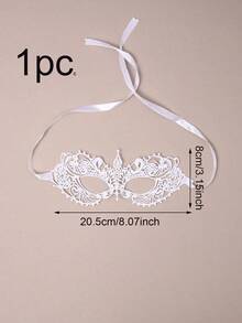 3pcs - Holiday Party Decoration White/5pcs Black Lace Mask, Masquerade Mask For Women, Adjustable Strap Eyeshade - 白色 - 查看 8